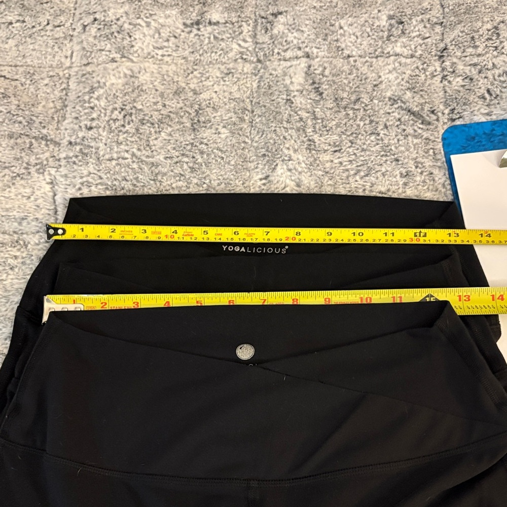 Lot of 3 Yogalicious Stretch Black Flared Crisscross Waist Yoga Pants - L - Picture 8 of 11